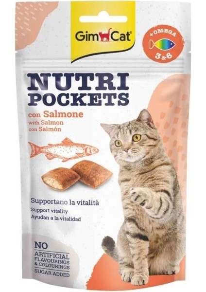 Kedi Ödül Tableti Nutri Pockets Somon Omega 60 gr - 4002064400730 - Petshopundan