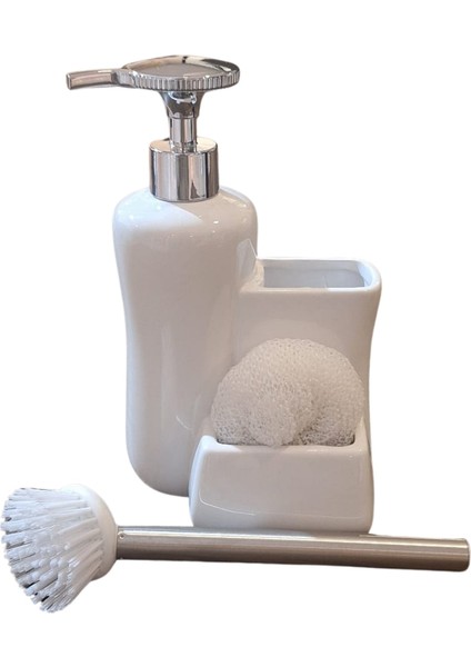 Row Saponne 4 Renk Fırçalı Sıvı Sabunluk Beyaz