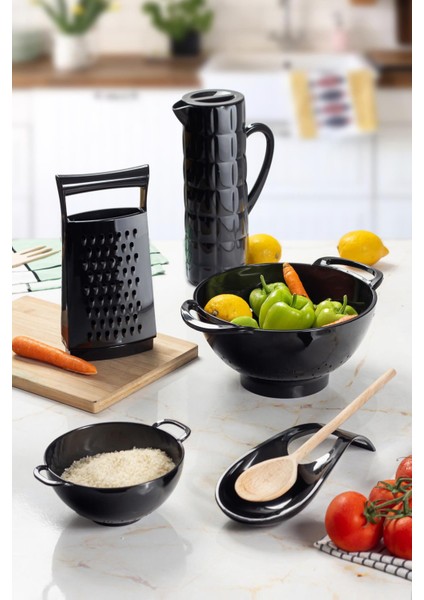 sky akrilik siyah mini pirinç süzgeçi & bakliyat süzgeçi (3 su bardağı ölçülü)