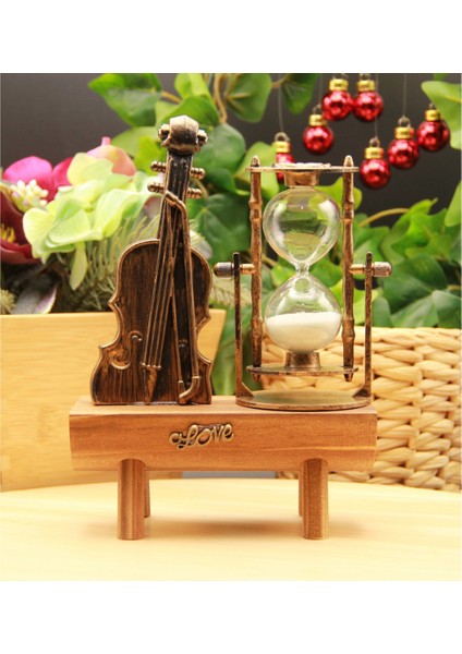Kum Saati Tasarımı Dekoratif Keman
