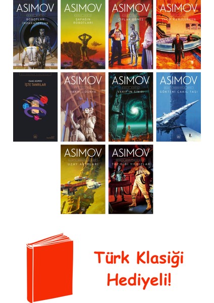Isaac Asimov 10 Kitap Seti + Türk Klasiği Hediye