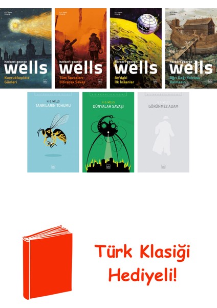 H. G. Wells 7 Kitap Seti + Türk Klasiği Hediye