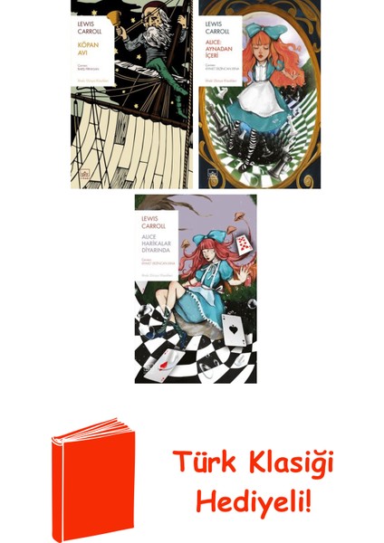 Lewis Carroll 3 Kitap Seti + Türk Klasiği Hediye