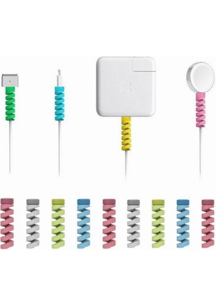 iPhone Samsung Huawei Xiaomi Oppo Uyumlu Kablo Koruyucu Spiral Silikon modelleri