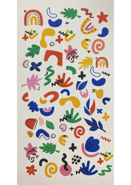 Soyut Desenler Renkli Tırnak Dövmesi fiyatları