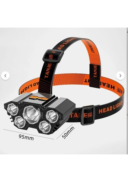 F-T21 Model 4 Fonksiyonlu Ultra Güçlü 5 LED Kafa Lambası Kampçı Balıkçı Bisiklet Kafa Feneri modelleri