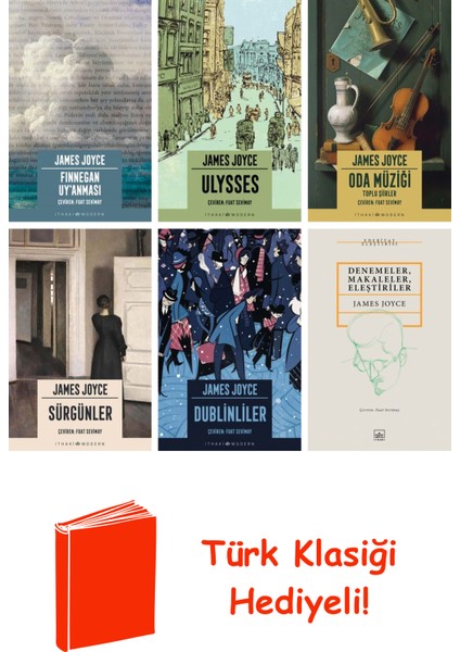 James Joyce 6 Kitap Seti + Türk Klasiği Hediye