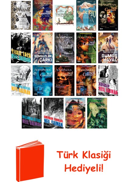 Neil Gaiman 18 Kitap Seti + Türk Klasiği Hediye