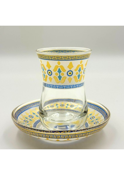 Altın Yaldızlı 6 Kişilik Çay Bardağı Seti