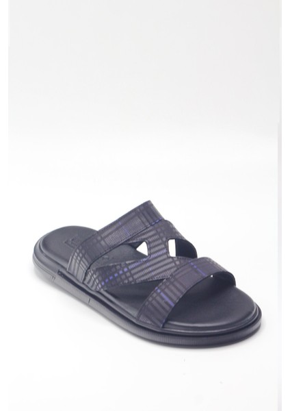 Lacivert Hakiki Deri Erkek Terlik 953-B11 fırsatları