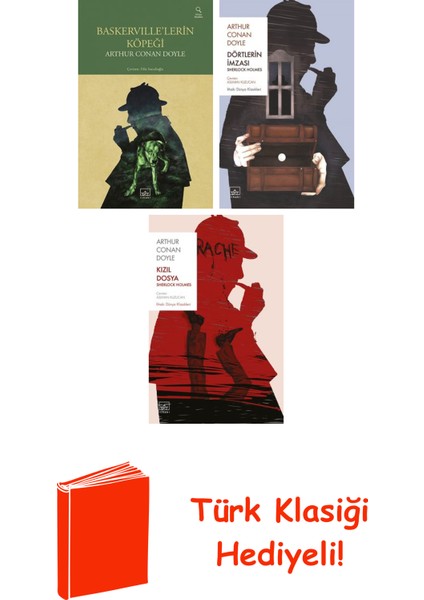 Arthur Conan Doyle 3 Kitap Seti + Türk Klasiği Hediye