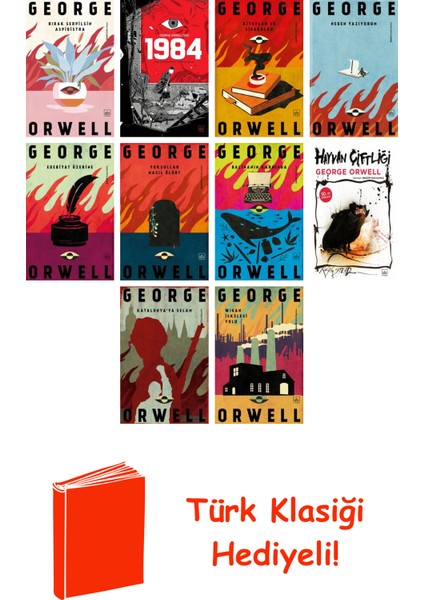 George Orwell 10 Kitap Seti + Türk Klasiği Hediye