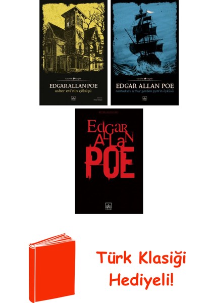 Edgar Allan Poe 3 Kitap Seti + Türk Klasiği Hediye