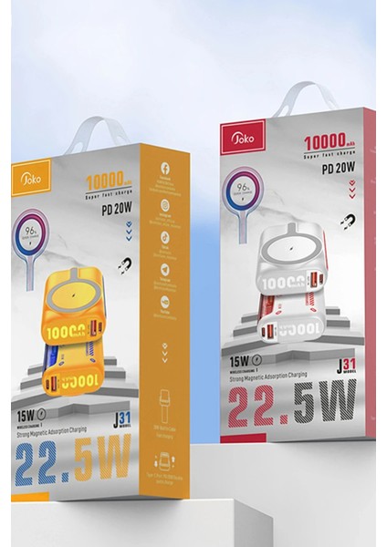 CPT05 J31 10.000 Mah 20W Pd Magsafe Powerbank - Turuncu indirimleri