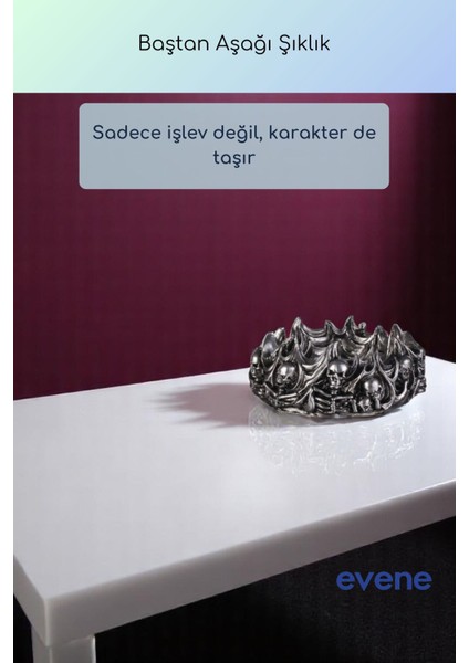 Küllük Gümüş Eskitme Renk Kül Tablası Dekoratif Küllük Model 9 fiyatları