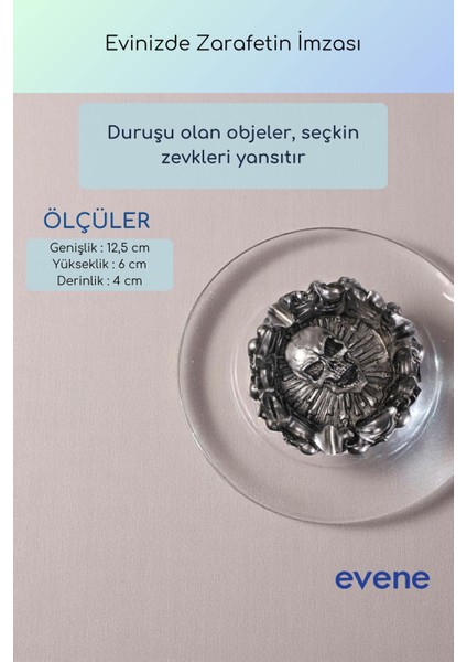 Küllük Gümüş Eskitme Renk Kül Tablası Dekoratif Küllük Model 9 modelleri