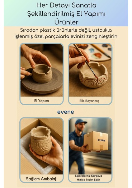 Küllük Gümüş Eskitme Renk Kül Tablası Dekoratif Küllük Model 9