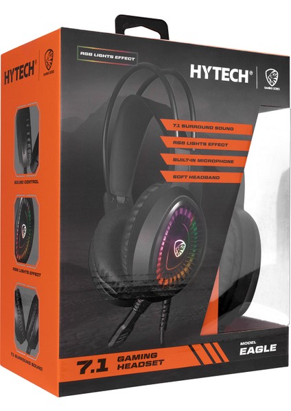 Hy-G3 Eagle 7.1 USB Surround Rgb Ledli Gaming Mikrofonlu Kulaklık Siyah