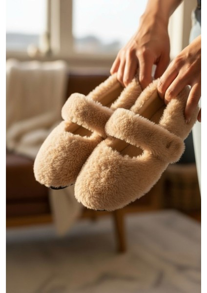 Peluş Kadın Ev Babeti Tüylü Yumuşak Taban Panduf