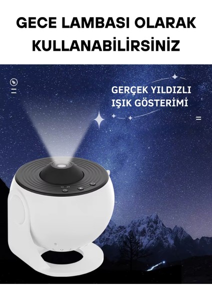 4K Hd Galaxy Projeksiyon 12 Farklı Tema Döngü Seçenekli Işık Projeksiyonu Planetarium Projektör modelleri