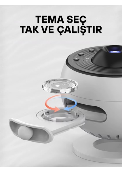 4K Hd Galaxy Projeksiyon 12 Farklı Tema Döngü Seçenekli Işık Projeksiyonu Planetarium Projektör