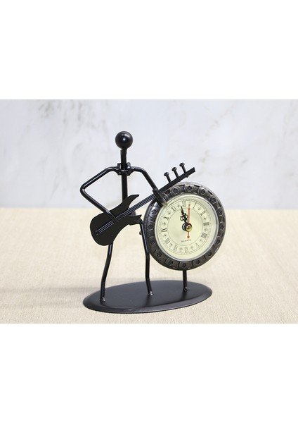 Gitar Çalan Müzisyen Saatli Metal