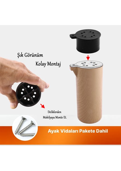 Mobilya Kanepe Koltuk Yatak Baza Yükseltme Ayağı Ayakları Plastik Kubik Kayın Beji 15 cm fırsatları