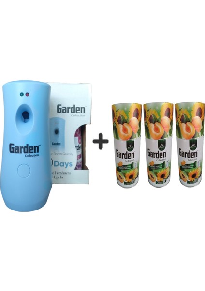 Oda Kokusu Freshmatik, Otomatik Sprey Makine + Kayısı Ayçiçeği Yedek Sprey 260 ml Air Freshener + Spreyi 260 ml Kayısı ve Ayçiçeği 3 Adet x 260 ml