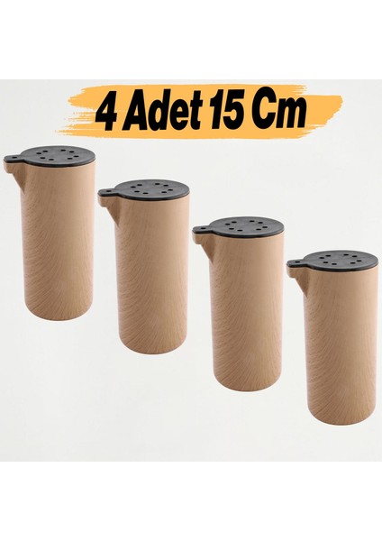 Mobilya Kanepe Koltuk Yatak Baza Yükseltme Ayağı Ayakları Plastik Kubik Kayın Beji 15 cm