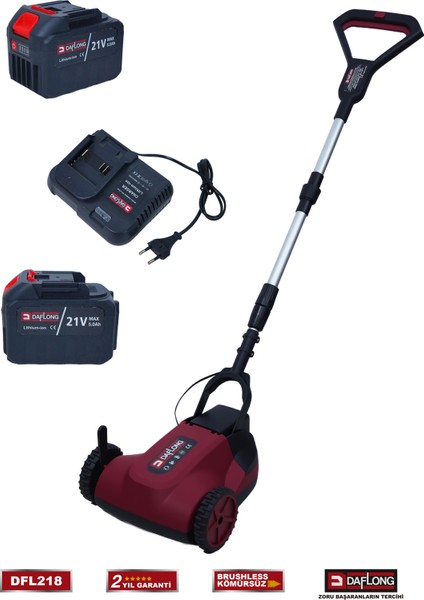 Profesyonel Kömürsüz Sürülebilir Arabalı Şarjlı Tırpan Çim Biçme DFL-218