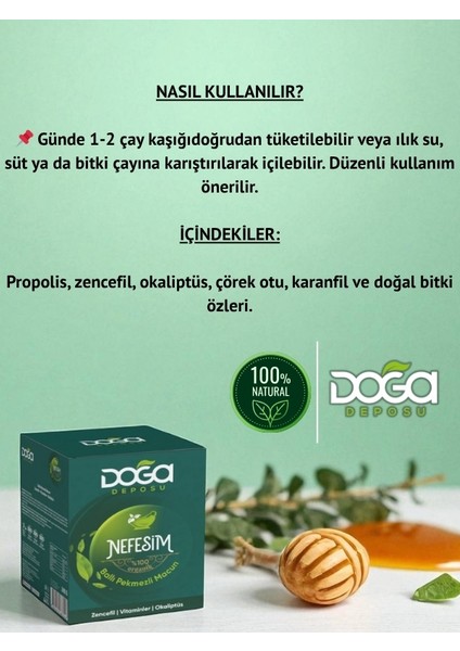 Solunum Açıcı ve Bağışıklık Güçlendirici Nefesim Macun - Doğal Bitkisel Macun, 240 gr fırsatları