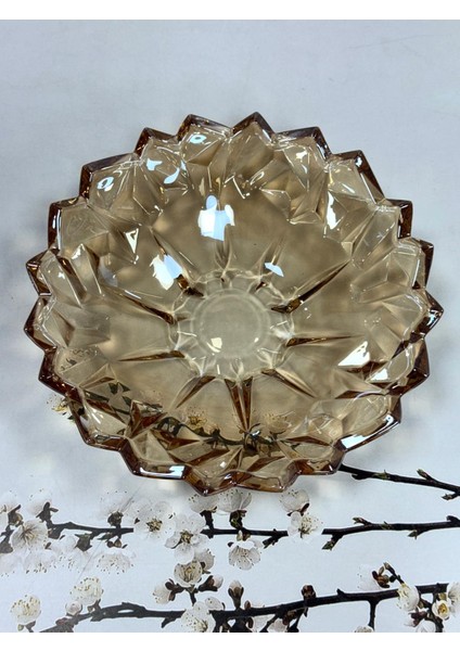 Cam Geniş Model Dekoratif Cam Kase Bal Rengi 32 Cm fiyatları