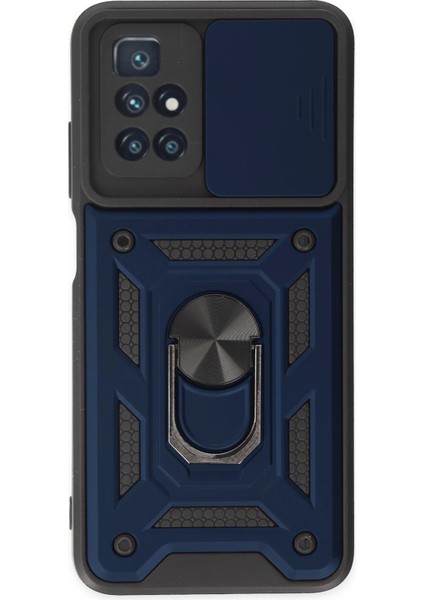 Ds-Derin Newface Xiaomi Redmi 10 2022 Kılıf Pars Lens Yüzüklü Silikon - Lacivert