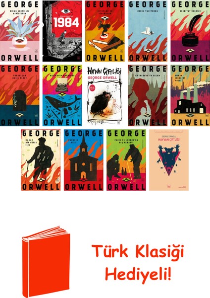 George Orwell 14 Kitap Seti + Türk Klasiği Hediye