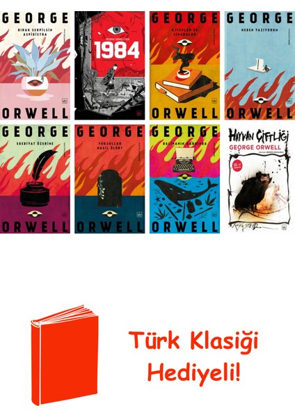 George Orwell 8 Kitap Seti + Türk Klasiği Hediye