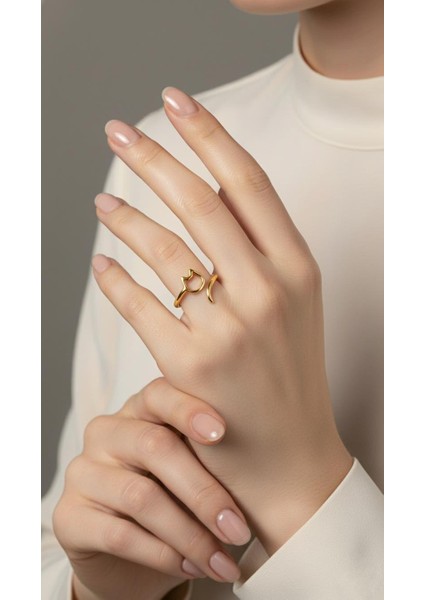 Sarmal Kedi Gümüş Yüzük (Gold) fiyatları