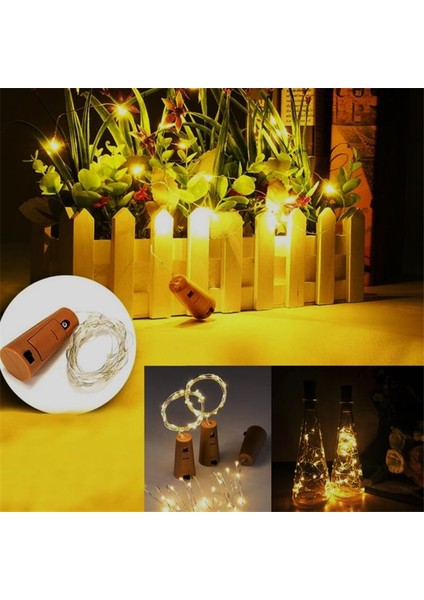 Mantar Şişe Ledi 2 Metre 20 LED Sarı Işık 5 Adet fırsatları