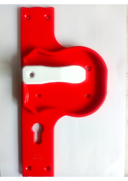 Bariyerli Güvenli ve Kırılmaz Kapı Kolu (Kırmızı-Beyaz)