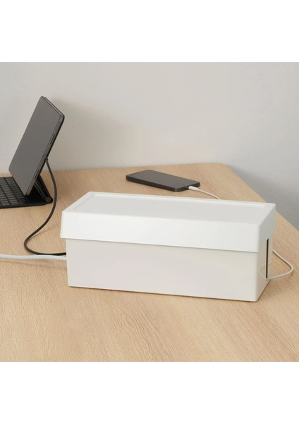 Sattıng Kablo Düzenleme Kutusu Beyaz 32 x 14 x 12 cm Kapaklı