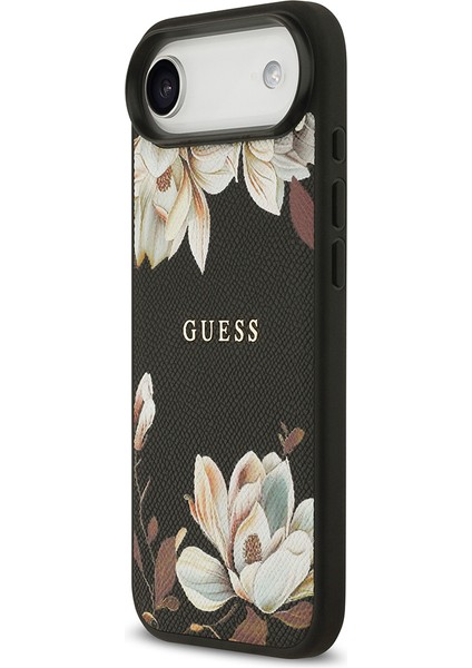 iPhone 17 Air Uyumlu Kılıf Guess Lisanslı M-Safeli Taneli Çiçek Tasarımlı Metal Yazı Logolu Siyah fiyatları