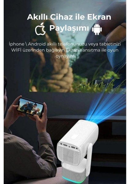 K2 Şarjlı Projeksiyon Cihazı Android Bluetooth Ev Sineması Projektör fırsatları