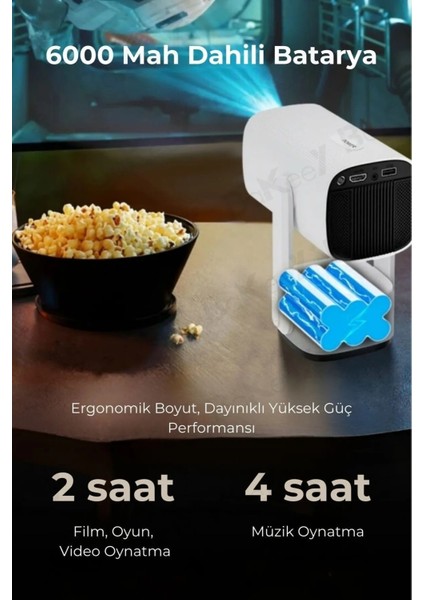 K2 Şarjlı Projeksiyon Cihazı Android Bluetooth Ev Sineması Projektör indirimleri