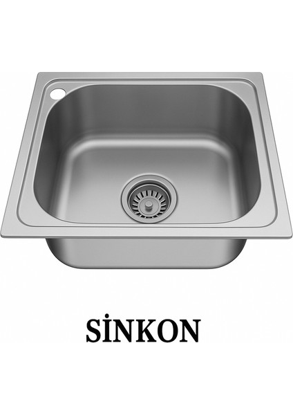 Paslanmaz Krom Evye 40X50 Ankastre Eviye Sol Delikli