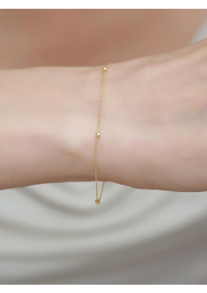 14 Ayar Altın Topçik Zincir Bileklik modelleri