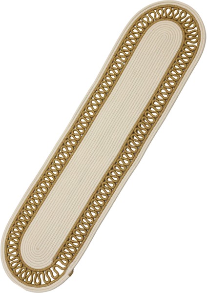 Jutty Hasır Görünümlü Jüt Dokuma Krem Natural Oval Dekoratif Masa Runnerı 35X135 cm Mutfak Salon