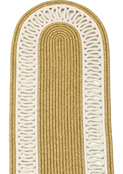 Jutty Hasır Görünümlü Jüt Dokuma Natural Krem Örgü Oval Dekoratif Masa Runnerı 35X135CM Mutfak Salon fiyatları