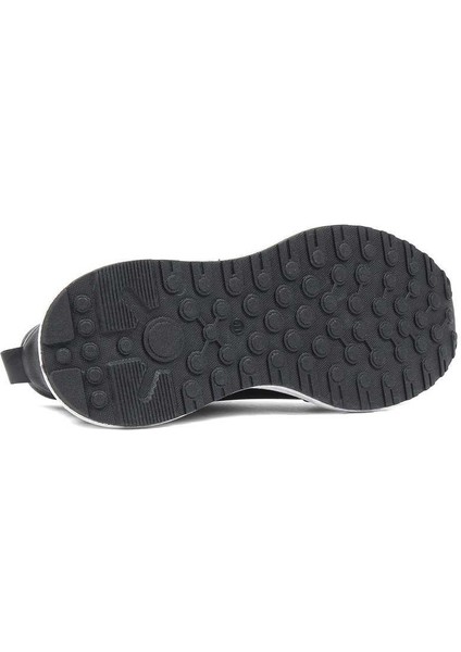Erkek Siyah Bağcıklı Kalın Tabanlı Deri Sneaker