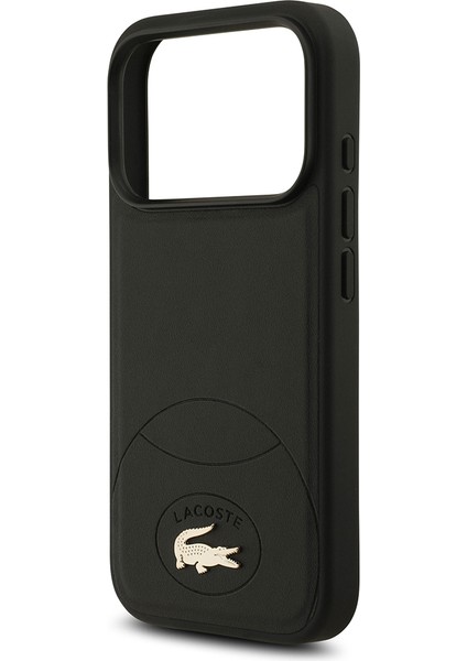 iPhone 17 Pro Uyumlu Kılıf Lacoste Lisanslı M-Safe Şarj Özellikli Pu Deri Metal Logolu Kapak Siyah fırsatları