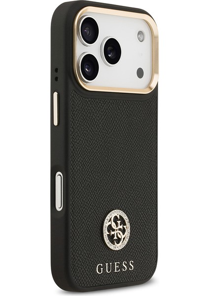 iPhone 17 Pro Uyumlu Kılıf Guess Lisanslı M-Safeli Grained Yazı ve Taşlı 4g Logolu Kapak Siyah fırsatları