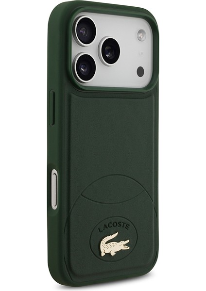 iPhone 17 Pro Uyumlu Kılıf Lacoste Lisanslı M-Safe Şarj Özellikli Pu Deri Metal Logolu Kapak Yeşil fırsatları